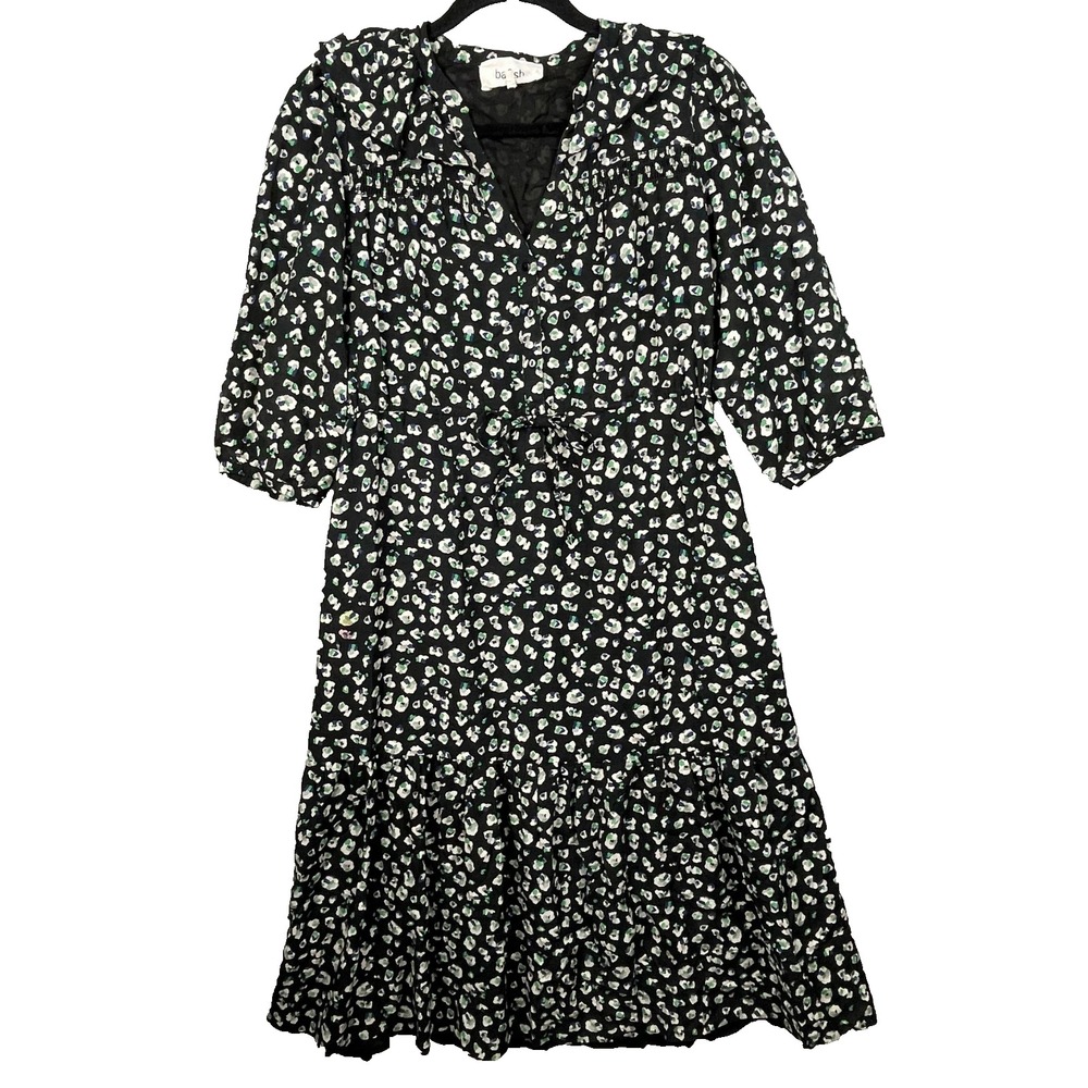 Ba&Sh Bowie Printed Midi Sz 1/ Small Floral Coquette Cottagecore Romantic Ruffle